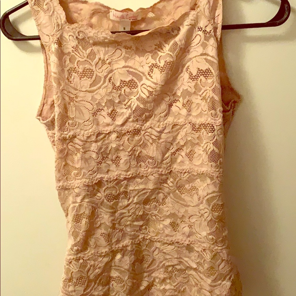 Haute couture top by spanx. Beige. Beautiful top.